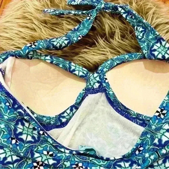 SPANX Love Your Assets By Sara Blakey Blue One Piece Swimsuit Size M - Picture 3 of 7